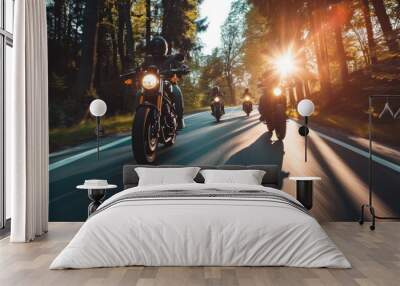 motorcycle on the road Wall mural