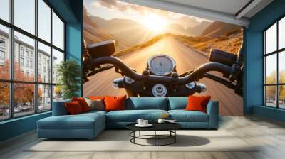 motorcycle on the road Wall mural