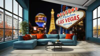 welcome to fabulous las vegas neon sign Wall mural