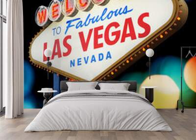 Welcome To Las Vegas neon sign Wall mural