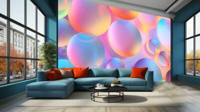 illustration of a holographic iridescent colorful abstract psychedelic background Wall mural