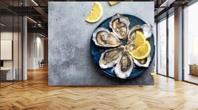 Fresh opened oysters Wall mural