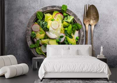 Green healthy salad Wall mural