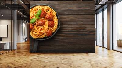 Meatballs pasta in tomato sauce Wall mural