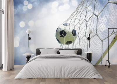 soccer ball in goal Wall mural