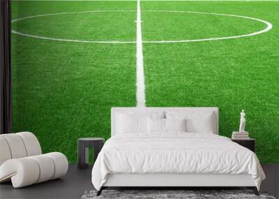 Soccer football field stadium grass line ball background Wall mural