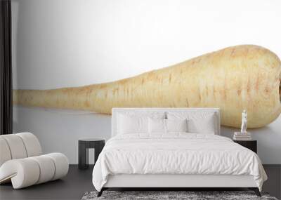  fresh parsnip roots on a white background Wall mural