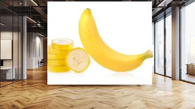 Banana isolated on white background Wall mural