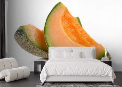 cantalupe melon on a white background Wall mural