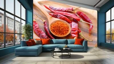 Cayenne pepper in a spoon Wall mural