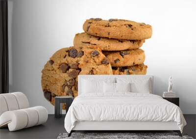 Chocolate chip cookie on transparent png Wall mural