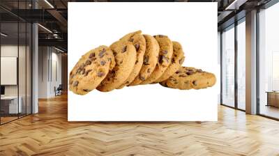 Chocolate chip cookie on transparent png Wall mural