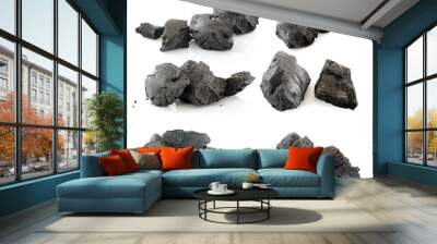 coal isolated on white background Wall mural