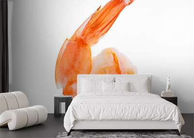 Cooked shrimp isolated on transparent png Wall mural