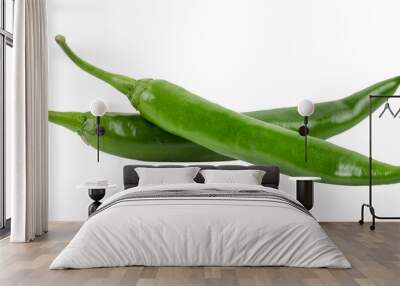 Green chili pepper on transparent png Wall mural