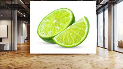 Slice of lime isolated on transparent png Wall mural