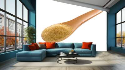 Sugar in a wooden spoon on transparent png Wall mural