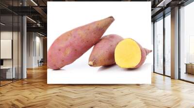 sweet potato on the white background Wall mural