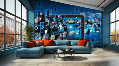 technology and business background Wall mural