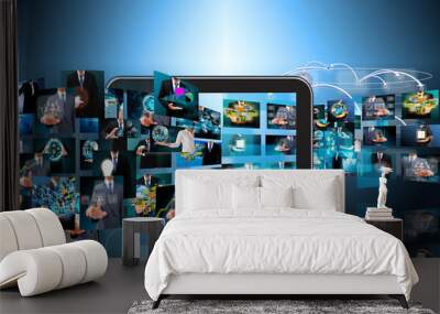 Television and internet production .technology and business conc Wall mural