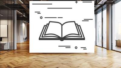 Flat Line design graphic image concept of open book icon on a white background Wall mural