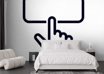 hand pointer or cursor mouse clicking on apply now button linear icon. symbol in form of pressing hand Wall mural