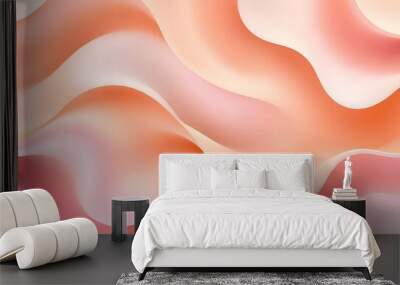 Soft, abstract wave pattern with fluid, flowing shapes in gentle pastel colors. The design features smooth curves that seamlessly blend into each other, creating a tranquil and visually soothing effec Wall mural