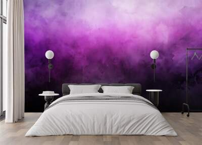 Abstract black and purple watercolor gradient background, abstract, black, purple, watercolor, gradient, design, texture Wall mural