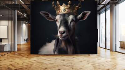 portrait of a majestic Goat with a crown Wall mural