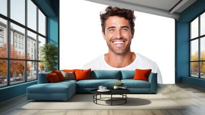 Studio portrait of a handsome young white Americana man with a beautiful smile isolated on transparent png background. Wall mural