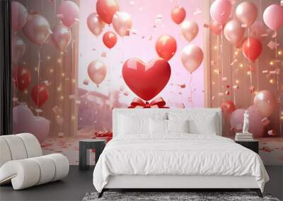 Composition of romantic creativity, I wish you a happy Valentine's Day Wall mural