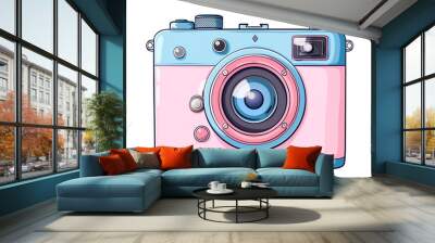 Camera Isolated on transparent background Wall mural