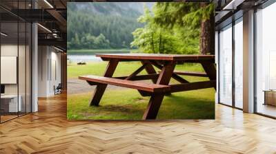 campsite picnic table Wall mural