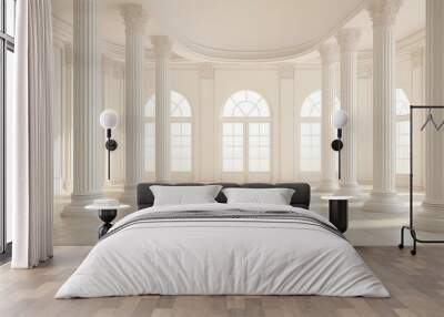 Classic room with white column. Wall mural