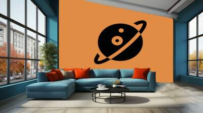 Planet Saturn icon. flat design Wall mural