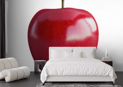 Red apple isolated on a transparent background Wall mural