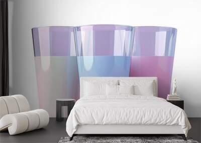 Varieties of Milk in Glasses on transparent background Wall mural