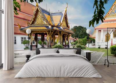 Classical Thai  architecture in National Museum of Bangkok, Thailand. The Bangkok National Museum is the main branch museum of the National Museums and the largest museum in Southeast Asia. Wall mural