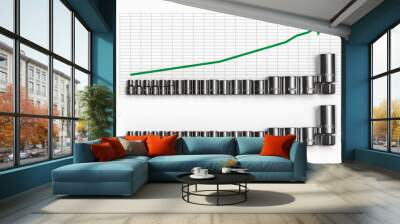 Socket wrench bit set in the row, concept of growth and increase Wall mural