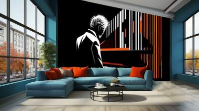 Abstract jazz musician by Generative AI Wall mural