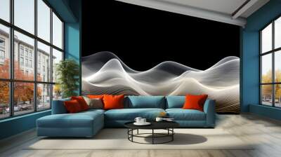 Abstract black and white background with beautiful gentle waves. Wall mural