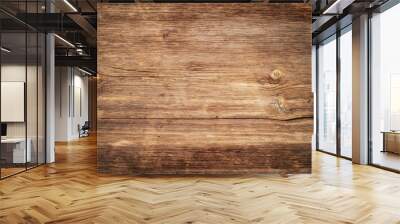 Brown unpainted natural wood with grains for background and texture. Wall mural