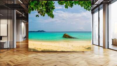 Kecil, Perhentian Islands, Malaysia; sandy beach and salty sea, D'lagoon Beach, Kecil, Perhentian Islands, Malaysia Wall mural