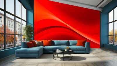 3D render abstract blank red light pattern wallpaper modern design horizontal technology background Wall mural