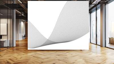 Abstract background with business lines white background. Abstract wave element for design. Digital future technology concept. Abstract white paper wave background and abstract gradient and white wave Wall mural