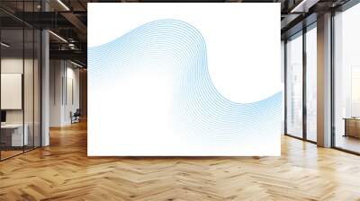 Abstract blue line wave background. Technology abstract lines on white background. Undulate Grey Wave Swirl, frequency sound wave, twisted curve lines with blend effect.	
 Wall mural