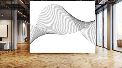 Technology abstract lines on white background. Undulate Grey Wave Swirl, frequency sound wave, twisted curve lines with blend effect.	 Wall mural