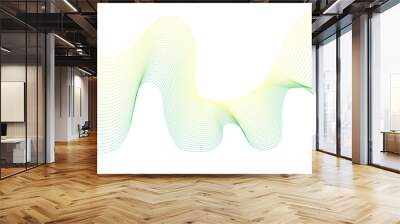 Vector abstract colorful flowing wave lines isolated on white background. colorful wave lines on white background for elements in concept business presentation, Brochure, Flyer, Science, Technology.  Wall mural