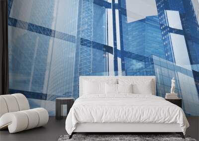 business background banner with office buildings, innovation technology for business Wall mural