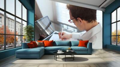 businessman working with documents in the office Wall mural